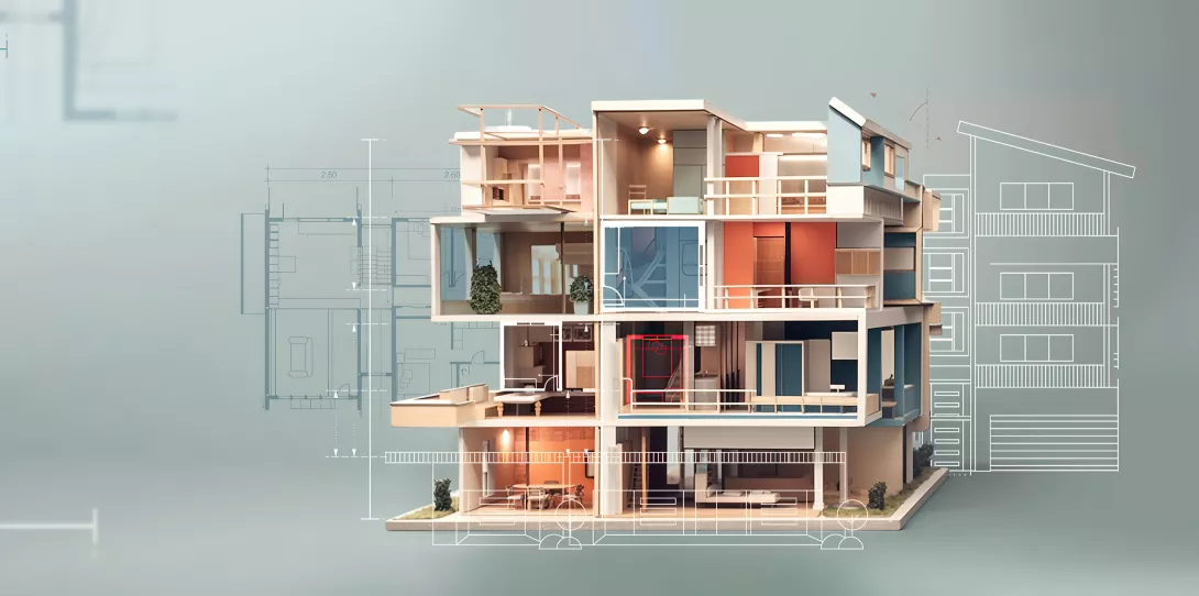 Zukunftsfähiges Bauen animiertes Haus