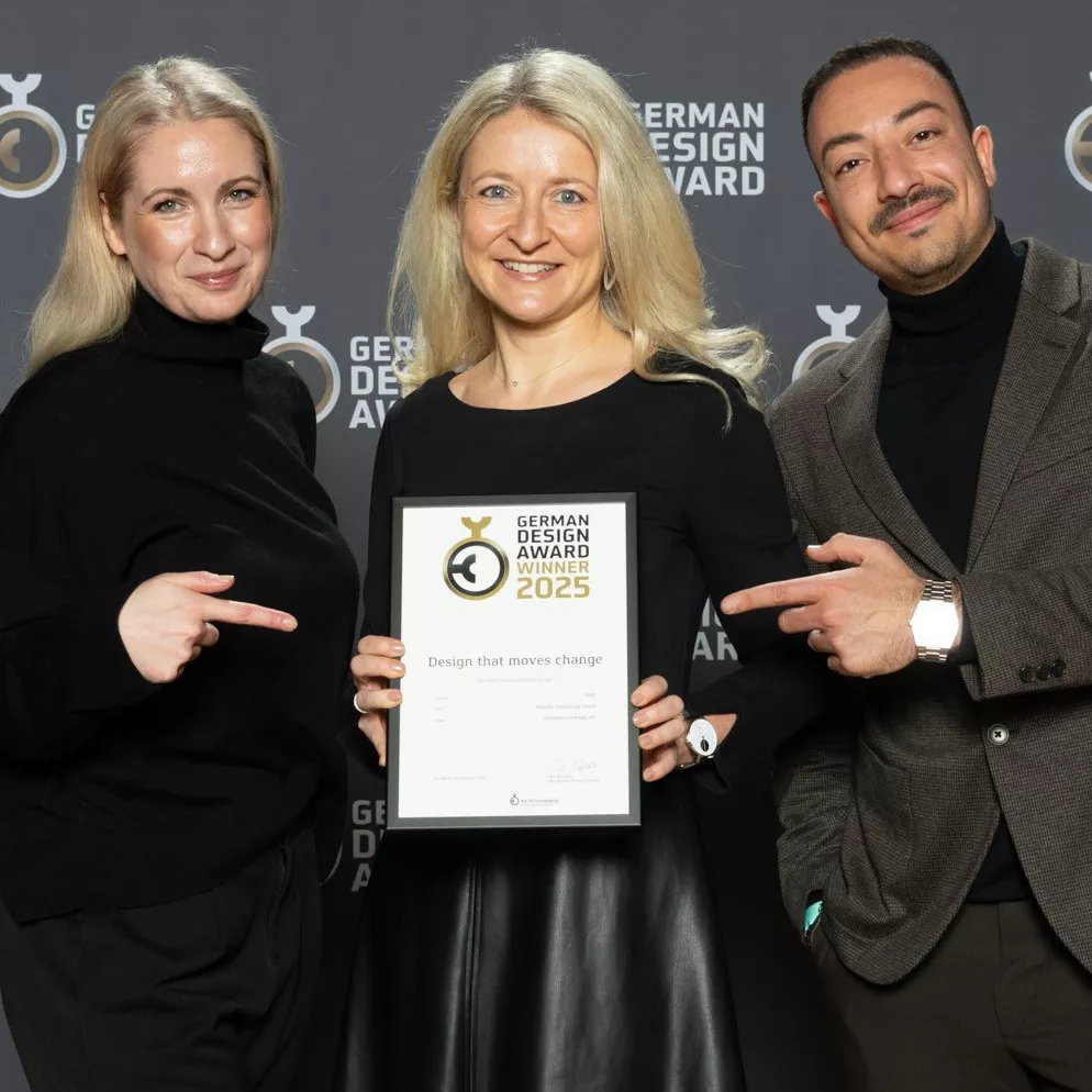 Anne Schiefelbein, Luisa Boger and Michael Akman at the German Design Awards 20205 in Frankfurt