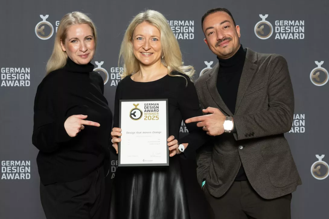 Anne Schiefelbein, Luisa Boger and Michael Akman at the German Design Awards 20205 in Frankfurt