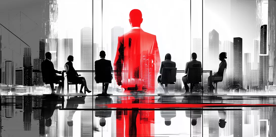 CEO in front of Board of Management