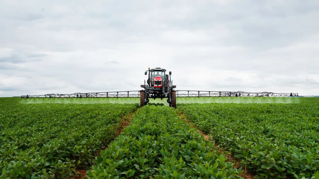 Agco maschine on the field 