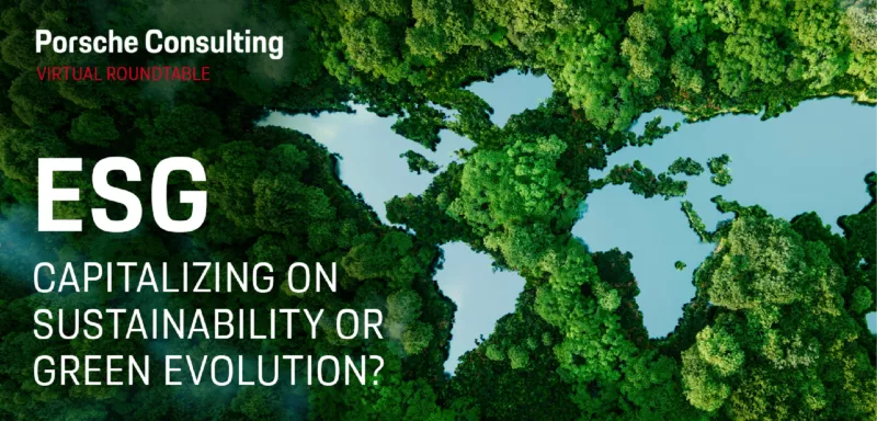 ESG world map with trees and water