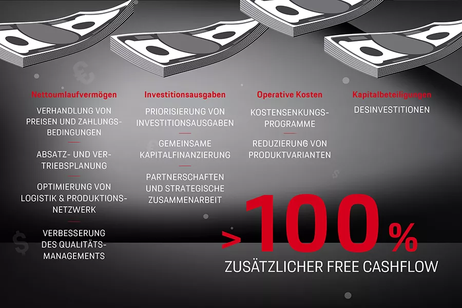 Mit den richtigen Hebeln können die frei verfügbaren Mittel verdoppelt werden, während gleichzeitig der Gewinn erhöht wird.