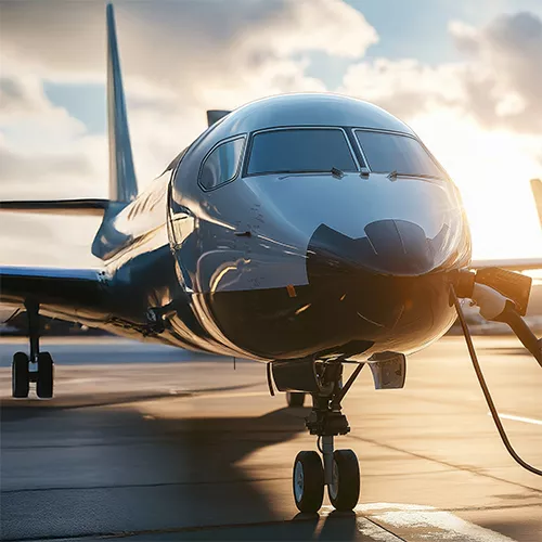 Elektro Flugzeug am Laden