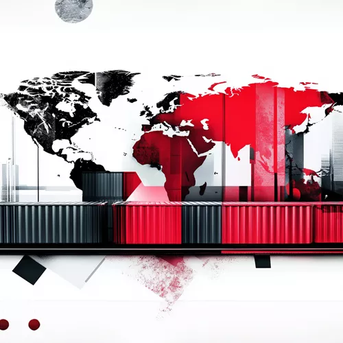 Strafzölle Container mit Weltkarte Porsche Consulting