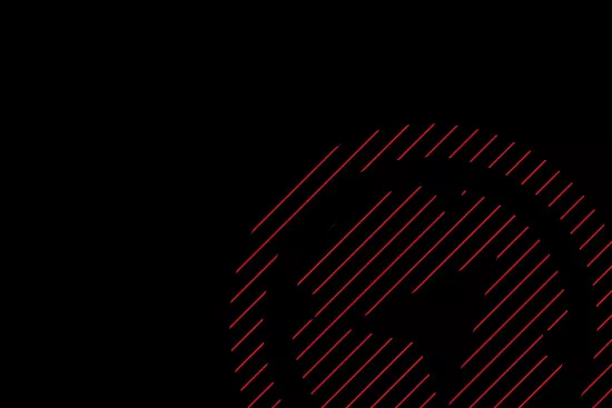 Hatched red compass on black background