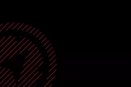 Hatched red compass on black background